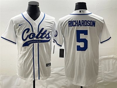 Indianapolis Colts #5 Anthony Richardson White Baseball Jersey