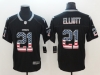 Dallas Cowboys #21 Ezekiel Elliott Black Usa Flag Fashion Limited Jersey