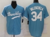 Los Angeles Dodgers #34 Fernando Valenzuela Light Blue 2020 Cooperstown Collection Cool Base Jersey