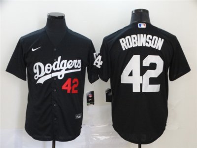 Los Angeles Dodgers #42 Jackie Robinson Black Turn Back The Clock Cool Base Jersey