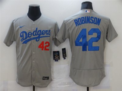 Los Angeles Dodgers #42 Jackie Robinson Gray Alternate Flex Base Jersey