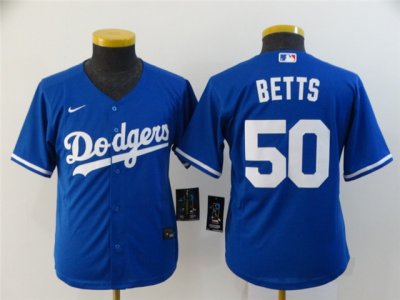 Youth Los Angeles Dodgers #50 Mookie Betts Royal Blue 2020 Cool Base Jersey
