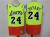 Los Angeles Lakers #24 Kobe Bryant Fluorescent Green Orange Split Hardwood Classic Jersey