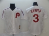 Philadelphia Phillies #3 Bryce Harper White Cooperstown Collection Cool Base Jersey