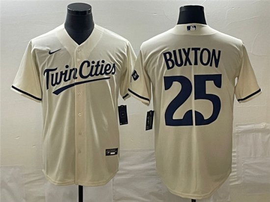 Minnesota Twins #25 Byron Buxton 2023 Alternate Cream Cool Base Jersey