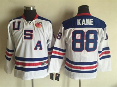 2010 Winter Olympics Team USA #88 Patrick Kane CCM Vintage White Hockey Jersey