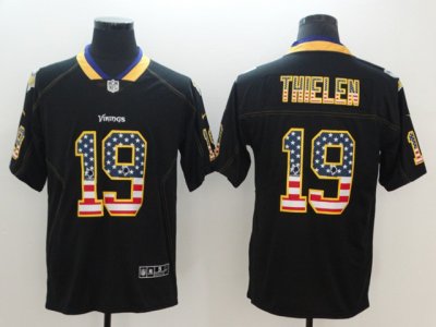 Minnesota Vikings #19 Adam Thielen Black USA Flag Fashion Limited Jersey