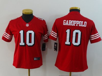 Women's San Francisco 49ers #10 Jimmy Garoppolo Red Color Rush Limited Jersey