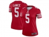 Womens San Francisco 49ers #5 Trey Lance 2022 Red Vapor Limited Jersey