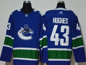 Vancouver Canucks #43 Quinn Hughes Home Blue Jersey