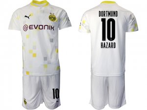 20/21 Borussia Dortmund #10 Thorgan Hazard 3rd White Short Sleeve Soccer Jersey