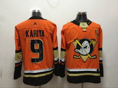 Anaheim Ducks #9 Paul Kariya Orange Jersey