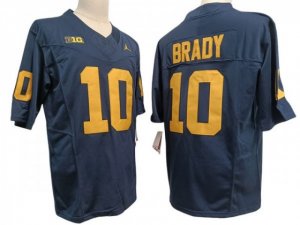 NCAA Michigan Wolverines #10 Tom Brady Navy F.U.S.E. Vapor Limited Jersey
