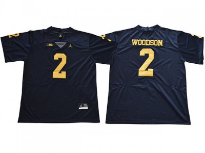 NCAA Michigan Wolverines #2 Charles Woodson Navy College Football Jersey