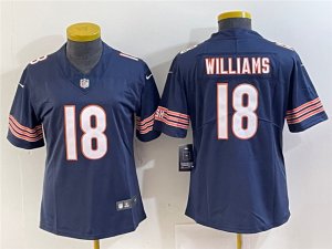 Womens Chicago Bears #18 Caleb Williams Blue Vapor Limited Jersey