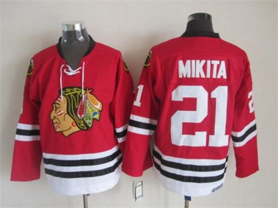 Chicago Blackhawks #21 Stan Mikita 1963 CCM Vintage Red Jersey