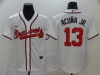 Atlanta Braves #13 Ronald Acuna Jr. White Cool Base Jersey