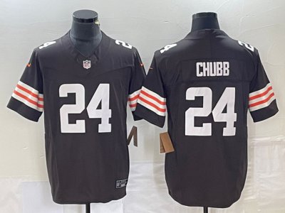 Youth Cleveland Browns #24 Nick Chubb Brown Vapor Limited Jersey