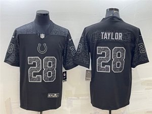 Indianapolis Colts #28 Jonathan Taylor Black RFLCTV Limited Jersey
