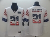 Dallas Cowboys #21 Ezekiel Elliott White Retro Usa Flag Vapor Limited Jersey
