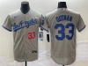 Los Angeles Dodgers #33 James Outman Gray Flex Base Jersey