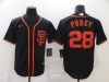 Youth San Francisco Giants #28 Buster Posey Black Cool Base Jersey