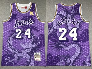 Los Angeles Lakers #24 Kobe Bryant Year Of the Dragon Purple Hardwood Classics Jersey