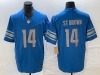 Detroit Lions #14 Amon-Ra St. Brown Blue Vapor F.U.S.E. Limited Jersey