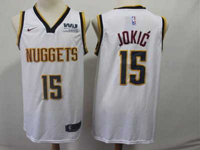 Denver Nuggets #15 Nikola Jokic White Swingman Jersey