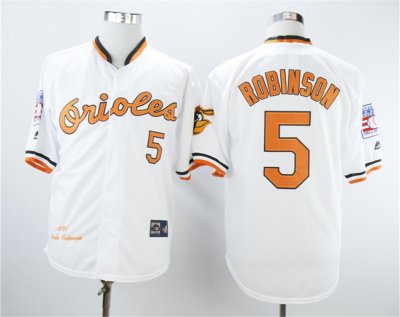 Baltimore Orioles #5 Brooks Robinson 1970 Throwback White Jersey