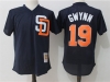 San Diego Padres #19 Tony Gwynn Navy Cooperstown Mesh Batting Practice Jersey