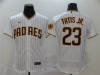San Diego Padres #23 Fernando Tatis Jr. White Pinstripe Flex Base Jersey