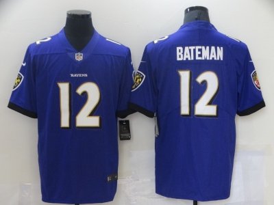 Baltimore Ravens #12 Rashod Bateman Purple Vapor Limited Jersey
