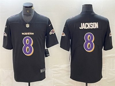 Baltimore Ravens #8 Lamar Jackson Black Fashion Limited Jersey