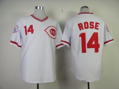 Cincinnati Reds #14 Pete Rose 1976 Throwback White Jersey