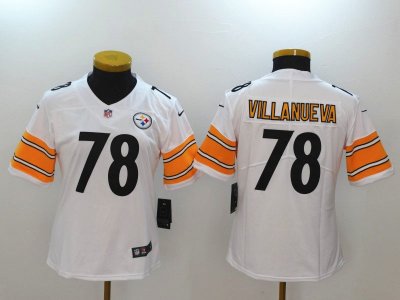 Women's Pittsburgh Steelers #78 Alejandro Villanueva White Vapor Limited Jersey