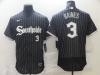 Chicago White Sox #3 Harold Baines Black 2021 City Connect Felx Base Jersey