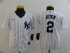 Youth New York Yankees #2 Derek Jeter White Cool Base Jersey