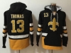 New Orleans Saints #13 Michael Thomas Black With Pocket Hoodie Jersey