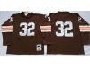 Cleveland Browns #32 Jim Brown 1964 Throwback Brown Long Sleeve Jersey