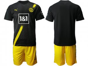 20/21 Borussia Dortmund Blank Away Black Short Sleeve Soccer Jersey