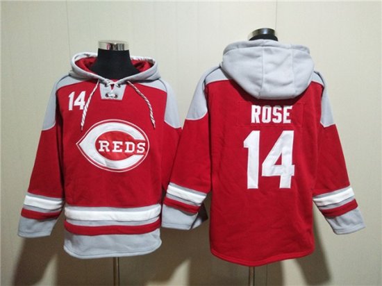 Cincinnati Reds #14 Pete Rose Red Pullover Hoodie Jersey