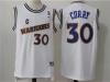 Golden State Warriors #30 Stephen Curry Throwback White Jersey