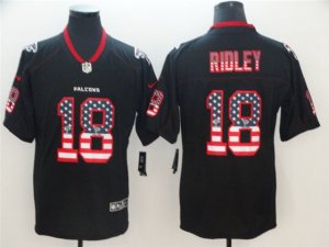 Atlanta Falcons #18 Calvin Ridley Black USA Flag Fashion Limited Jersey