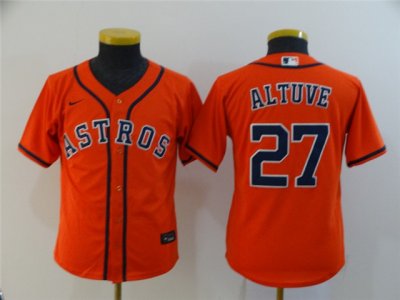 Youth Houston Astros #27 Jose Altuve Orange Cool Base Jersey