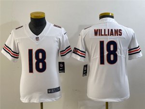 Youth Chicago Bears #18 Caleb Williams White Vapor Limited Jersey