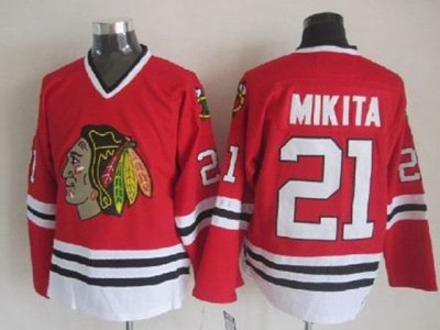Chicago Blackhawks #21 Stan Mikita CCM Vintage Red Jersey