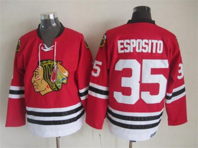 Chicago Blackhawks #35 Tony Esposito 1963 CCM Vintage Red Jersey