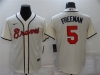 Atlanta Braves #5 Freddie Freeman Cream Cool Base Jersey