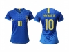 Women's National Brazil #10 Neymar Jr. Away Blue 2021 Soccer Jersey